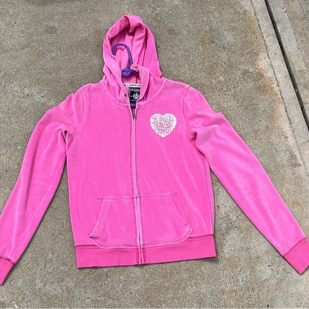 VS PINK VELOUR JACKET! Sm